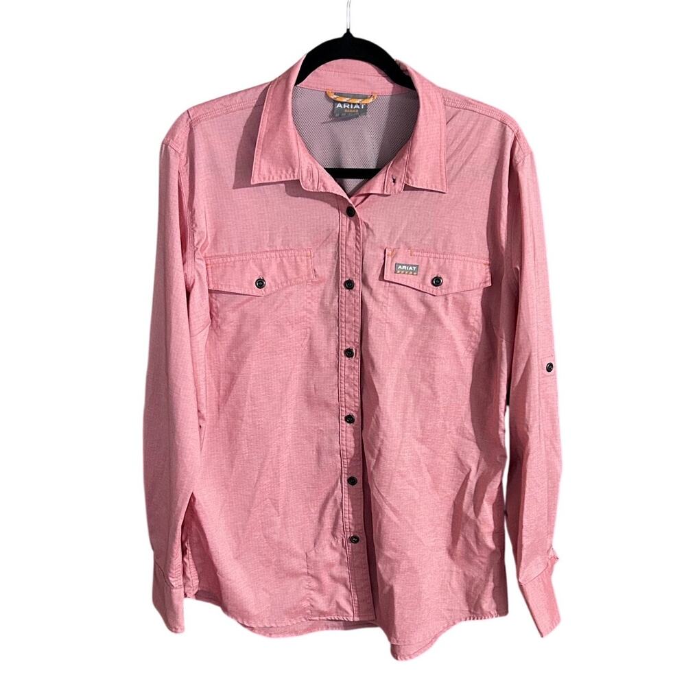 Ariat Rebar Women's sz L Made Tough VentTek DuraStretch Long Sleeve Work Shirt